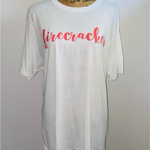 4th of July Firecracker T-Shirt, Patriotic, Unisex XXL 2XL 2X Plus Size White - Picture 3 of 6